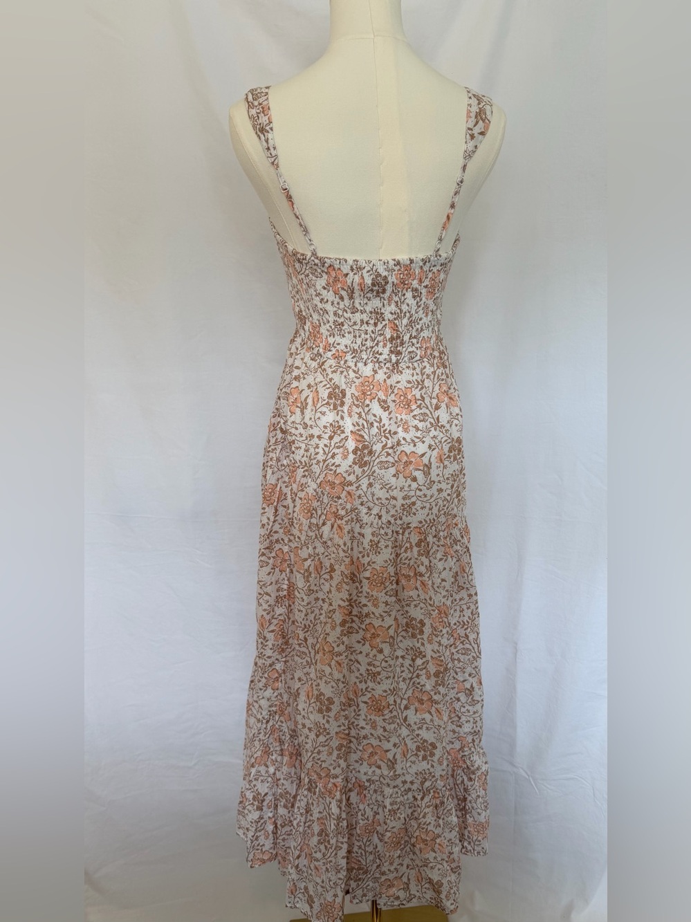 American Eagle Outfitters Peach Floral Maxi Dress - Picture 4 of 4